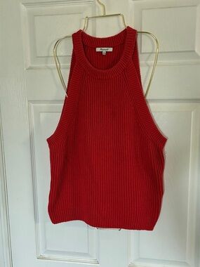 Madewell Bright Orange/Red Ribbed Knit Racerback Tank